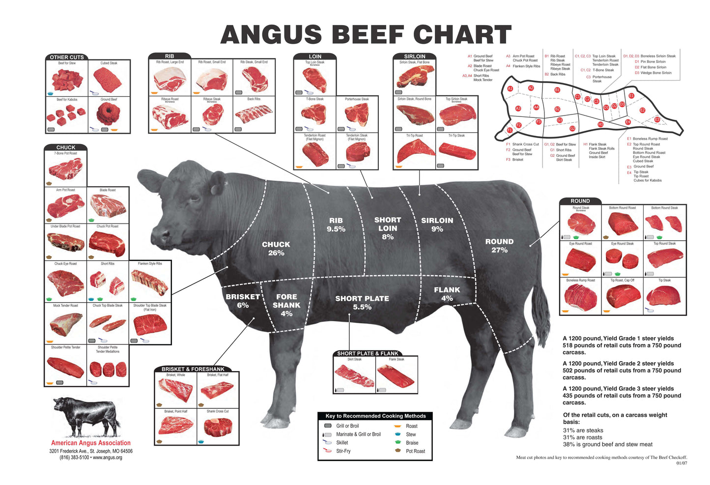 Whole Black Angus Cow